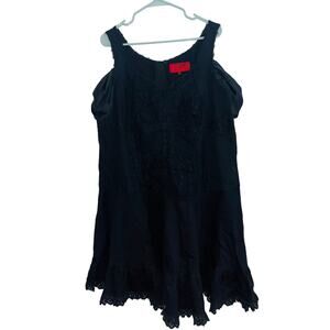 Tripp NYC Women's Steampunk Lace Bodice Dress Cold Shoulder Black Size xl